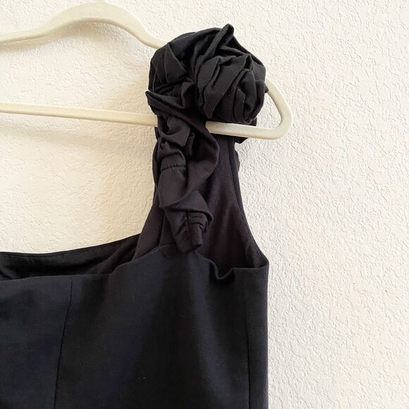 Kut From The Kloth Womens One Shoulder Mini Dress Large Black Knit - Picture 7 of 9